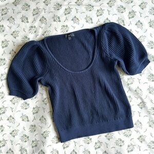 J. Crew Cashmere Blend Puff Sleeve Sweater